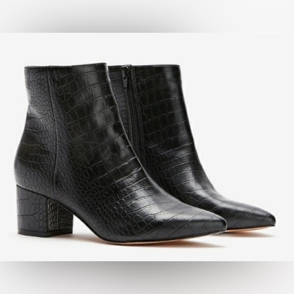Women’s Express croc ankle boots in Black, size 9 - Picture 1 of 8